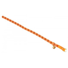 COLEIRA NYLON COLOURFUL P/GATO 30CM LARANJA 